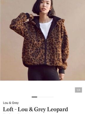 Lou & Grey Leopard Sherpa Jacket in Brown and Black